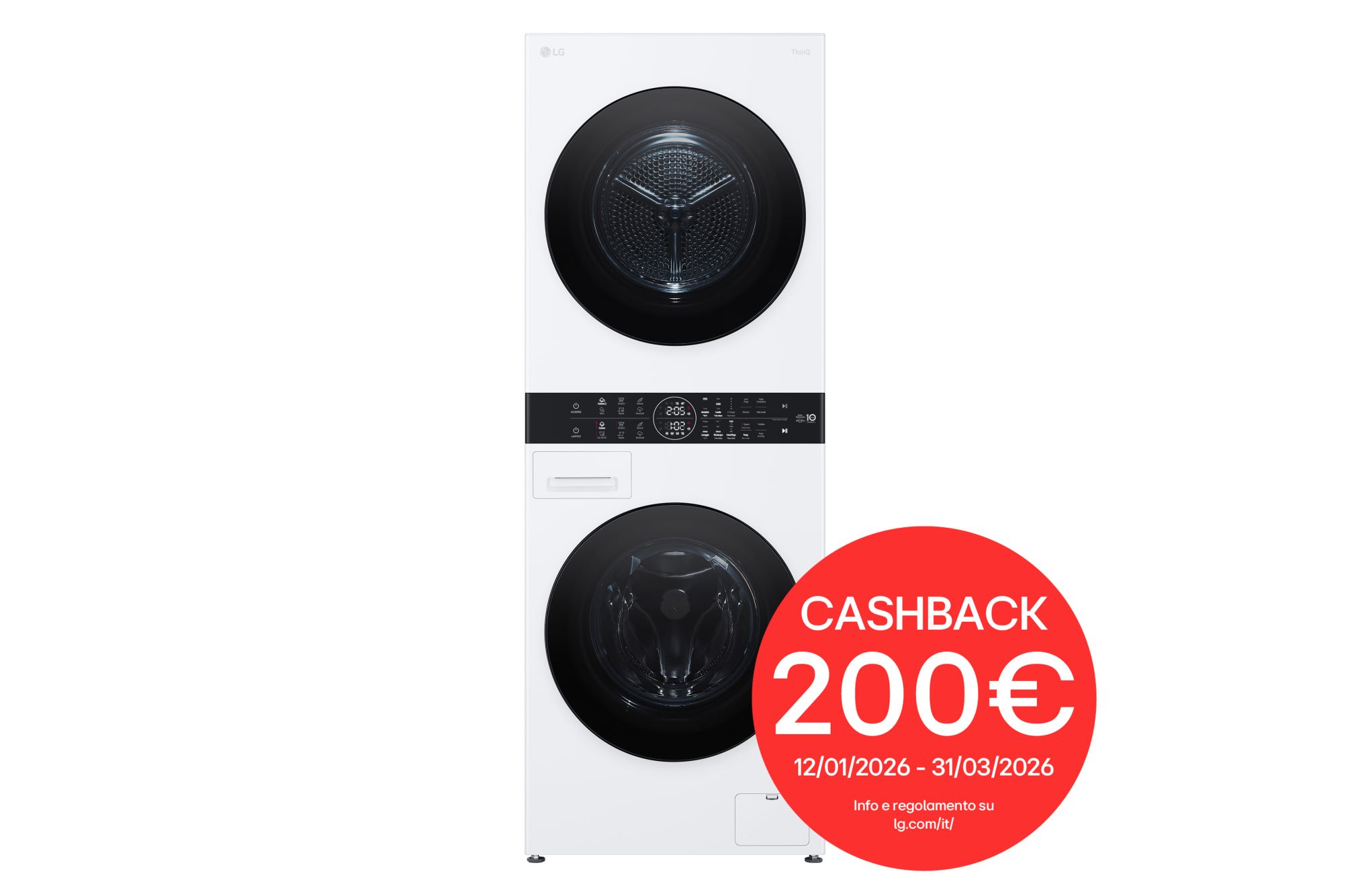 Foto frontale colonna bucato WT1210WWF con cashback